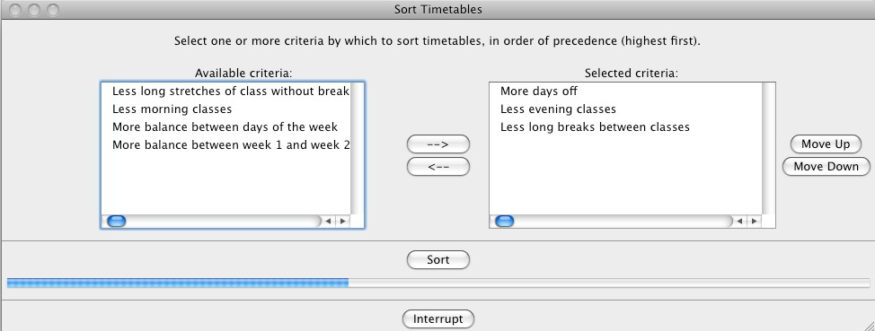 Screenshot of sort dialog on Mac