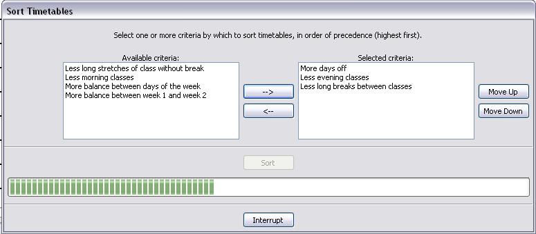 Screenshot of sort dialog on Windows